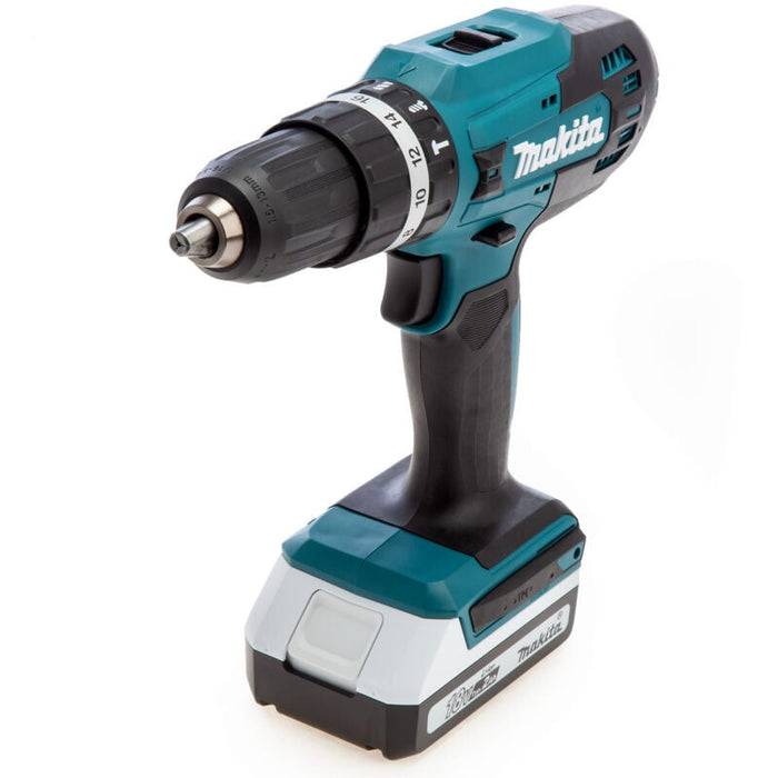 18V 42 Nm Schlagbohrmaschine MAKITA 2 batt.BL1820G + Ladegerät + 74 Teile - HP488DAEX1