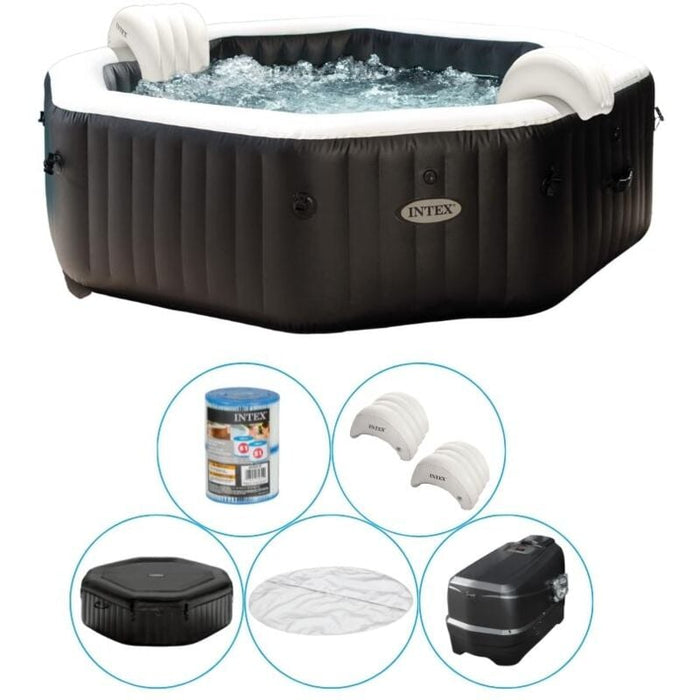 Intex Whirlpool "Pure Spa Kombi Octagon Bubble Jet" mit integriertem Salzwassersystem Ø 218 x 71 cm