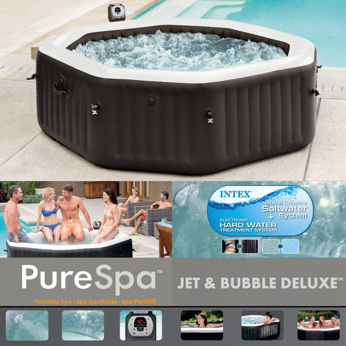 Intex Whirlpool "Pure Spa Kombi Octagon Bubble Jet" mit integriertem Salzwassersystem Ø 218 x 71 cm