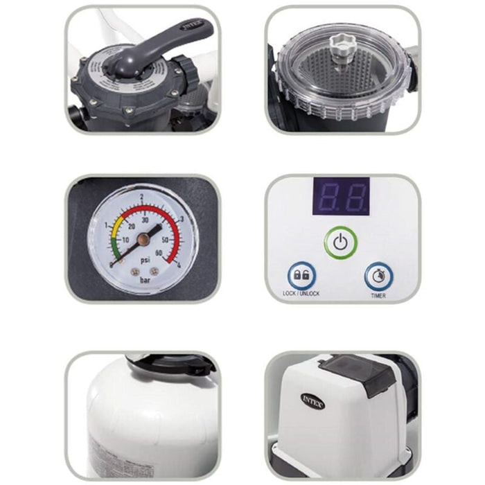 Intex 26652 Sandfilteranlage 12.000 l/h Pool Pumpe Filterpumpe Krystal Clear