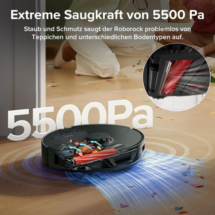 Roborock S7 Max Ultra Roboterstaubsauger Sonic 5500 Pa, aktive Hindernisvermeidung, App/Sprachsteuerung